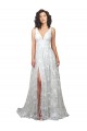 Site de Comboio Capela Sem Mangas Renda Off White Linha A Vestidos de Noiva