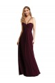 Site de Comprimento Chão Sem Mangas Chiffon Ouro Borgonha Linha A Vestidos de Festa / Vestidos de Madrinha