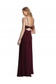 Site de Comprimento Chão Sem Mangas Chiffon Ouro Borgonha Linha A Vestidos de Festa / Vestidos de Madrinha