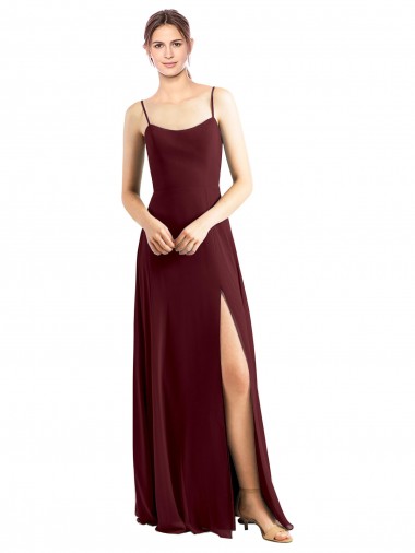 Site de Comprimento Chão Sem Mangas Chiffon Ouro Borgonha Linha A Vestidos de Festa