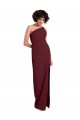 Site de Comprimento Chão Sem Mangas Crepe Esticado Ouro Borgonha Bainha Sem Mangas Um Ombro Vestidos de Madrinha / Vestidos de Noite / Vestidos de Festa