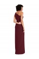 Site de Comprimento Chão Sem Mangas Crepe Esticado Ouro Borgonha Bainha Sem Mangas Um Ombro Vestidos de Madrinha / Vestidos de Noite / Vestidos de Festa
