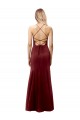 Site de Comprimento Chão Sem Mangas Crepe Esticado Ouro Borgonha Sereia Vestidos de Madrinha / Vestidos de Noite / Vestidos de Festa