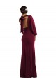 Site de Comprimento Chão Mangas Compridas, Mangas Bispo Crepe Esticado Ouro Borgonha Trombeta Vestidos de Madrinha / Vestidos de Noite / Vestidos de Festa