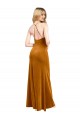 Site de Comprimento Chão Sem Mangas Veludo Elástico Ouro Linha A Sem Mangas Vestidos de Madrinha / Vestidos de Noite / Vestidos de Festa