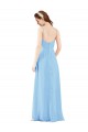 Site de Comprimento Chão Sem Mangas Chiffon Pervinca Bainha Vestidos de Madrinha