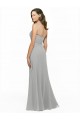 Site de Comprimento Chão Sem Mangas Chiffon Prata Linha A Vestido de Madrinha / Vestido de Baile