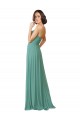 Site de Comprimento Chão Sem Mangas Chiffon Prata Islandesa Linha A Vestidos de Festa / Vestidos de Madrinha