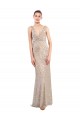 Site de Comprimento Chão Sem Mangas Lantejoulas & Lantejoulas Espumantes Prata Bainha Vestidos de Madrinha / Vestidos de Noite / Vestidos de Festa