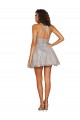 Site de Curto Sem Mangas Tule Prata Linha A Vestidos de Madrinha / Vestidos de Cocktail / Vestidos de Homecoming