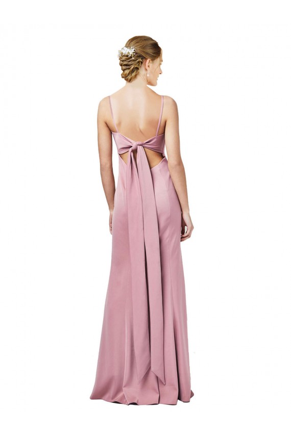 Site de Comprimento Chão Sem Mangas Crepe Esticado Preto Bainha Vestidos de Madrinha / Vestidos de Noite / Vestidos de Festa