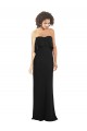 Site de Comprimento Chão Sem Mangas Chiffon Preto Bainha Sem Mangas Amor Vestidos de Madrinha