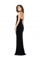 Site de Comprimento Chão Sem Mangas Veludo Elástico Preto Bainha Vestidos de Madrinha / Vestidos de Festa
