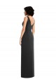 Site de Comprimento Chão Sem Mangas Spandex Preto Bainha Vestidos de Madrinha / Vestidos de Noite / Vestidos de Festa