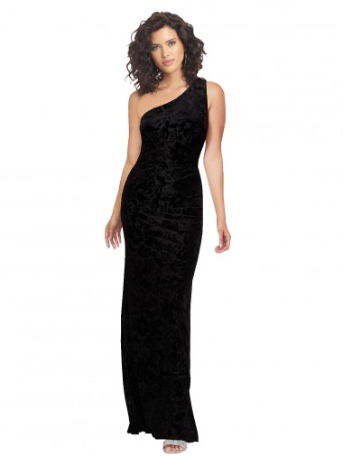 Site de Comprimento Chão Sem Mangas Veludo Floral & Veludo Elástico Preto Bainha Sem Mangas Vestidos de Madrinha