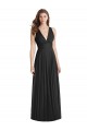 Site de Comprimento Chão Sem Mangas Chiffon Preto Linha A Sem Mangas Decote V Vestidos de Madrinha