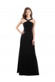 Site de Comprimento Chão Sem Mangas Chiffon Preto Linha A Sem Mangas Vestidos de Festa / Vestidos de Madrinha