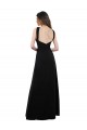 Site de Comprimento Chão Sem Mangas Chiffon Preto Linha A Sem Mangas Vestidos de Festa / Vestidos de Madrinha