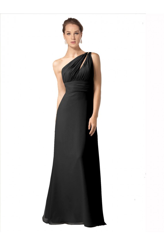 Site de Comprimento Chão Sem Mangas Chiffon Preto Linha A Vestido de Noite / Vestidos de Madrinha