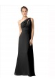 Site de Comprimento Chão Sem Mangas Chiffon Preto Linha A Vestido de Noite / Vestidos de Madrinha