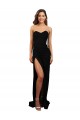 Site de Comprimento Chão Sem Mangas Crepe Esticado Preto Coluna Vestidos de Madrinha / Vestidos de Noite / Vestidos de Festa
