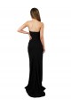 Site de Comprimento Chão Sem Mangas Crepe Esticado Preto Coluna Vestidos de Madrinha / Vestidos de Noite / Vestidos de Festa