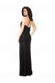 Site de Comprimento Chão Sem Mangas Veludo Floral & Veludo Elástico Preto Linha A Vestidos de Madrinha