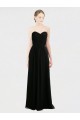 Site de Comprimento Chão Sem Mangas Chiffon & Renda Preto Linha A Vestidos de Madrinha