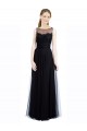 Site de Comprimento Chão Sem Mangas Tule & Renda Preto Linha A Vestidos de Madrinha