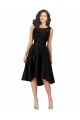 Site de Alto Baixo Sem Mangas Cetim & Renda Preto Linha A Vestidos de Madrinha / Vestidos de Cocktail / Vestidos de Homecoming