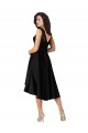 Site de Alto Baixo Sem Mangas Cetim & Renda Preto Linha A Vestidos de Madrinha / Vestidos de Cocktail / Vestidos de Homecoming