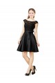 Site de Comprimento Joelho Sem Mangas Cetim & Renda Preto Linha A Vestidos de Madrinha / Vestidos de Cocktail / Vestidos de Homecoming