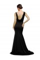 Site de Comboio Varredela Sem Mangas Cetim Sedoso Preto Linha A Vestidos de Madrinha / Vestidos de Noite / Vestidos de Festa