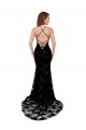 Site de Comprimento Chão Sem Mangas Renda Preto Sereia Vestidos de Madrinha / Vestidos de Noite / Vestidos de Festa