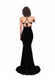 Site de Comprimento Chão Sem Mangas Spandex Preto Sereia Vestidos de Madrinha / Vestidos de Noite / Vestidos de Festa