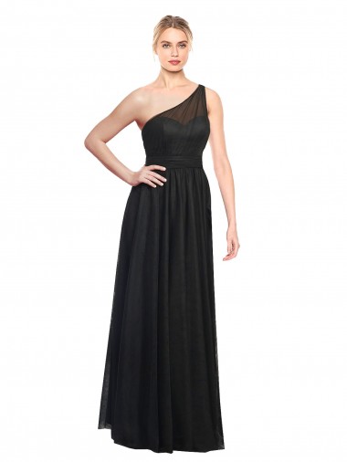 Site de Comprimento Chão Sem Mangas Tule Preto Linha A Vestidos de Festa / Vestidos de Madrinha