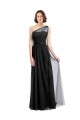 Site de Comprimento Chão Sem Mangas Tule Preto Linha A Vestido Formais / Vestido de Madrinha