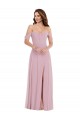 Site de Comprimento Chão Sem Mangas Chiffon Prímula Linha A Sem Mangas Amor Vestidos de Madrinha