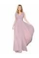 Site de Comprimento Chão Sem Mangas Chiffon Prímula Linha A Vestidos de Madrinha / Vestidos de Noite / Vestidos de Festa