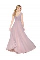 Site de Comprimento Chão Sem Mangas Chiffon Prímula Linha A Vestidos de Madrinha / Vestidos de Noite / Vestidos de Festa