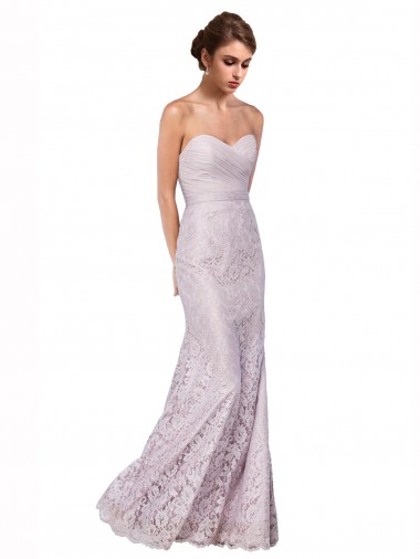 Site de Comprimento Chão Sem Mangas Renda Sereia Sem Mangas Amor Vestidos de Madrinha / Vestidos de Festa