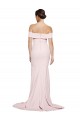 Site de Comboio Varredela Sem Mangas Crepe Esticado Rosa Bainha Vestidos de Madrinha / Vestidos de Noite / Vestidos de Festa