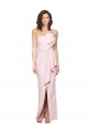 Site de Comprimento Chão Sem Mangas Crepe Esticado Rosa Bainha Vestidos de Madrinha / Vestidos de Noite / Vestidos de Festa