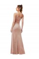 Site de Comprimento Chão Sem Mangas Veludo Elástico Rosa Bainha Vestidos de Madrinha / Vestidos de Noite / Vestidos de Festa