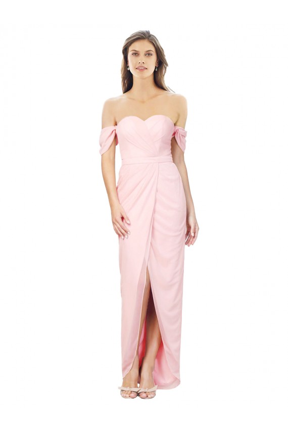 Site de Alto Baixo Sem Mangas Chiffon Rosa Linha A Alto Baixo, Vestidos de Madrinha