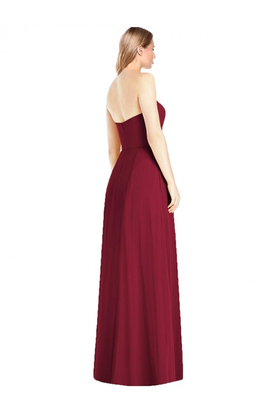 Site de Comprimento Chão Sem Mangas Chiffon Rosa Choque Trombeta Vestidos de Madrinha