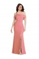 Site de Comprimento Chão Sem Mangas Crepe Esticado Rosa Choque Trombeta Vestidos de Madrinha / Vestidos de Festa