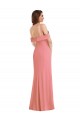 Site de Comprimento Chão Sem Mangas Crepe Esticado Rosa Choque Trombeta Vestidos de Madrinha / Vestidos de Festa