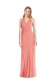 Site de Comprimento Chão Sem Mangas Chiffon Rosa Deserto Trombeta Vestidos de Madrinha / Vestidos de Noite