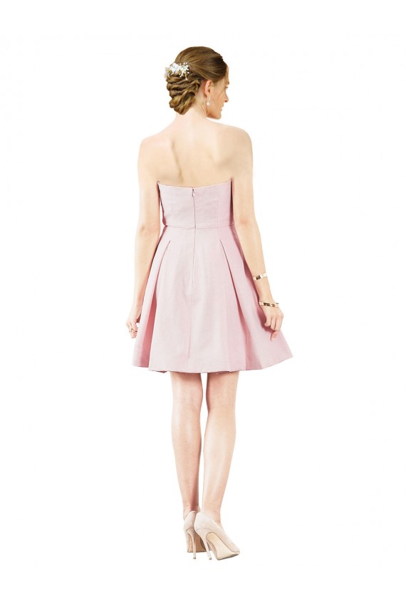 Site de Comprimento Joelho Sem Mangas Cetim Rosa Linha A Vestidos de Madrinha / Vestidos de Cocktail / Vestidos de Homecoming